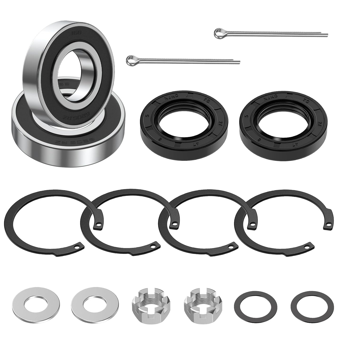 CartClan Golf Cart Rear Axle Shafts Bearings Oil Seal Circlip Kit, Suitable for 1994-2009 EZGO TXT Gas Golf Cart, Replace OEM# 26811-G01, 00518G8, 10387-G1, 26814-G01