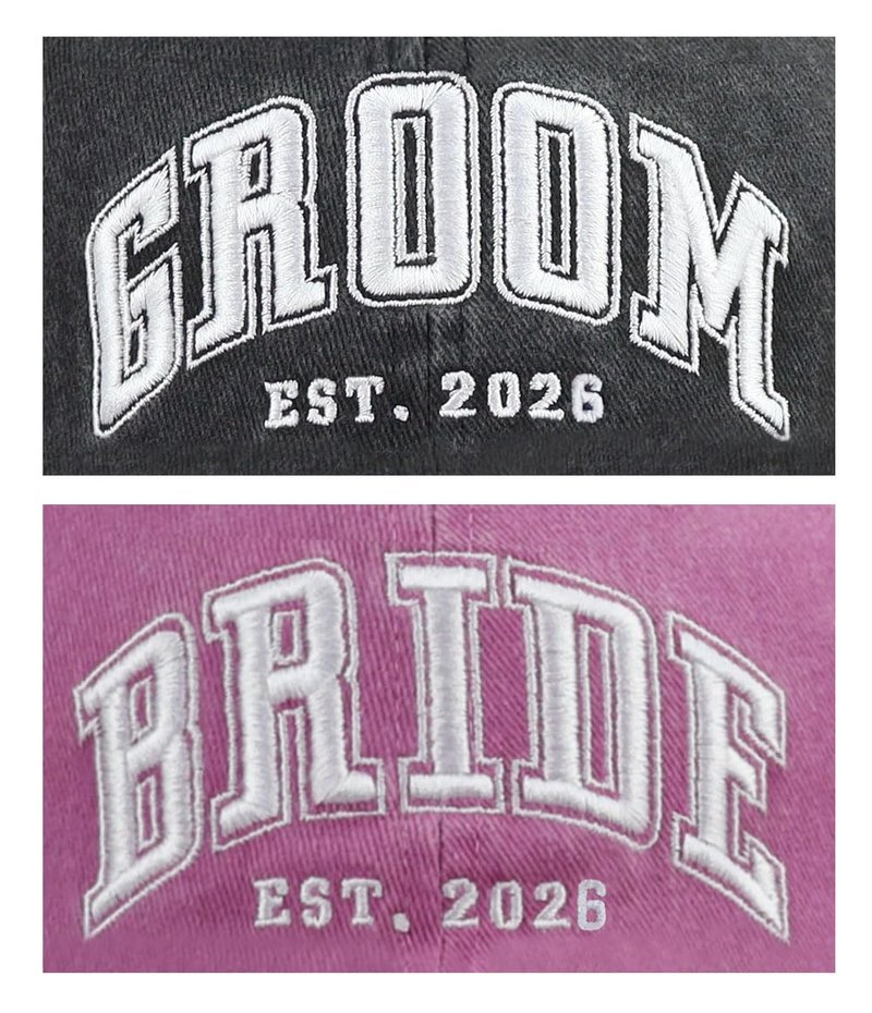 Wedding Gifts for Couples, Groom Bride Est 2026 Baseball Cap, Newly Wed Mr Mrs Just Married Hat, Groom Bride to Be Gifts for Newlyweds Hubby Wifey Her