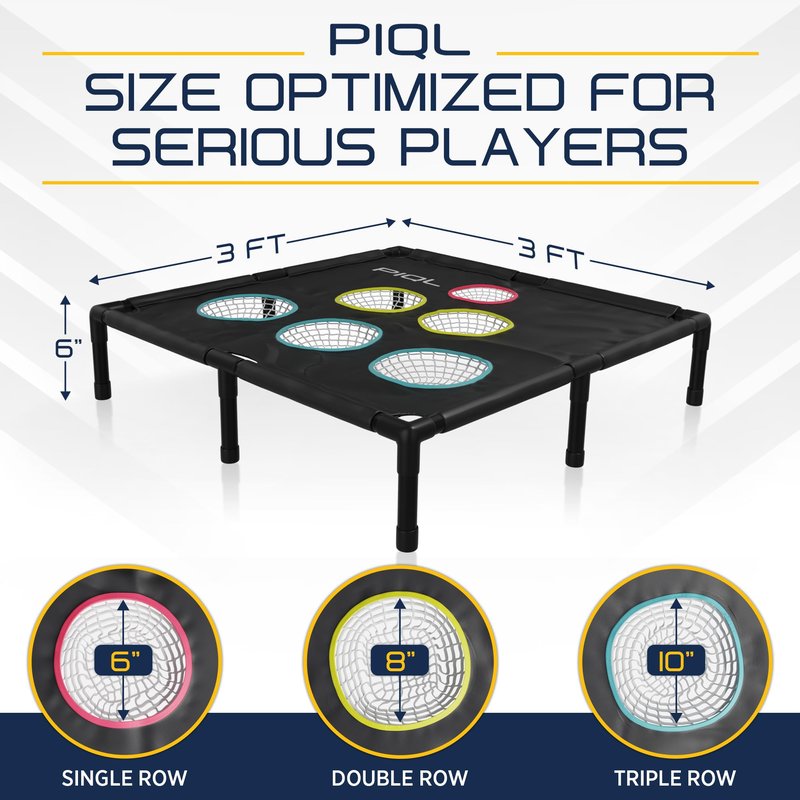 PIQL Pro Pickleball Target Net - Pickle Ball Training Aid and Social Games Pickle Ball Practice Equipment, Target System, Dink Pad Practice, Drive and Drop Shot Trainer, Pickleball Gift