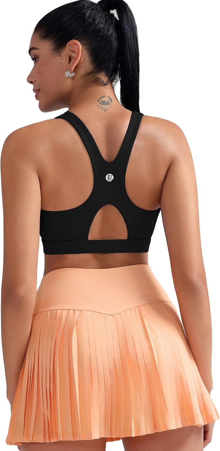 RUNNING GIRL Sports Bra - High Support Racerback with Molded Cups & Sewn-In Pads | Comfortable Fit