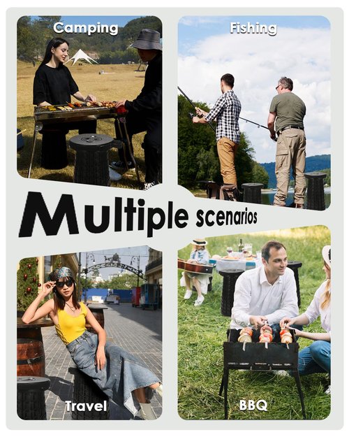 Spisces Upgraded Collapsible Stool, 800 lbs Heavy Duty Capacity & Lightweight 2.6 lbs, 18-Inch Portable Retractable Folding Stool for Adults, Camping, Fishing, Hiking, BBQ, Travel, Outdoor Events