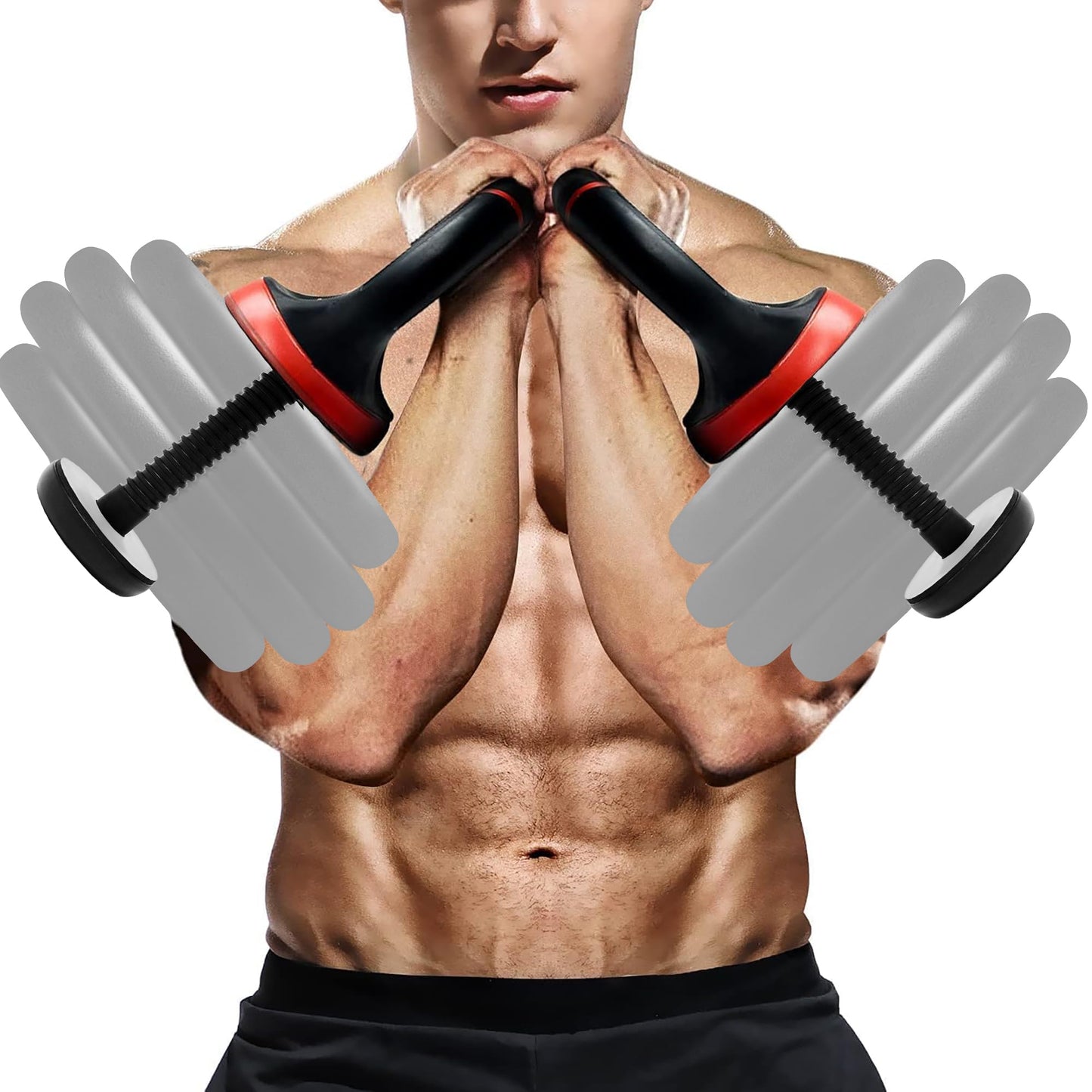 Yes4All Comfortable Grip Adjustable Kettlebell Handle Converter for 1 inch Weight Plates - Pair