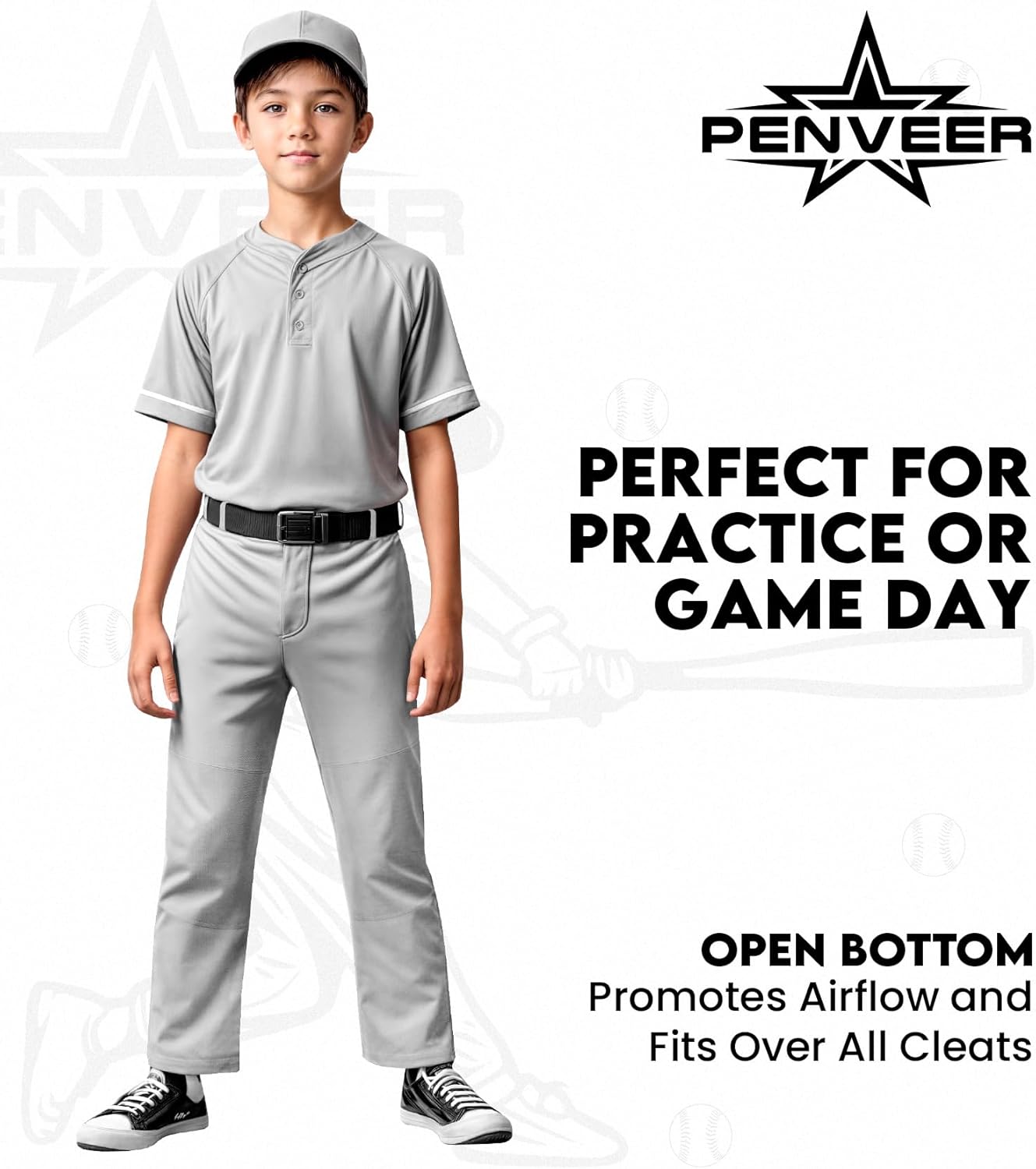 Regine Switzerland Youth Baseball Pants - Full Length Open Bottom Design for Comfort & Durability