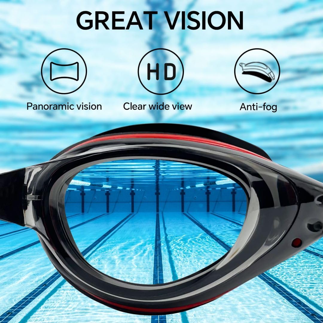 Skiennix Nearsighted Swim Goggles - Comfortable Fit for Shortsighted Swimmers | Anti-Fog Design