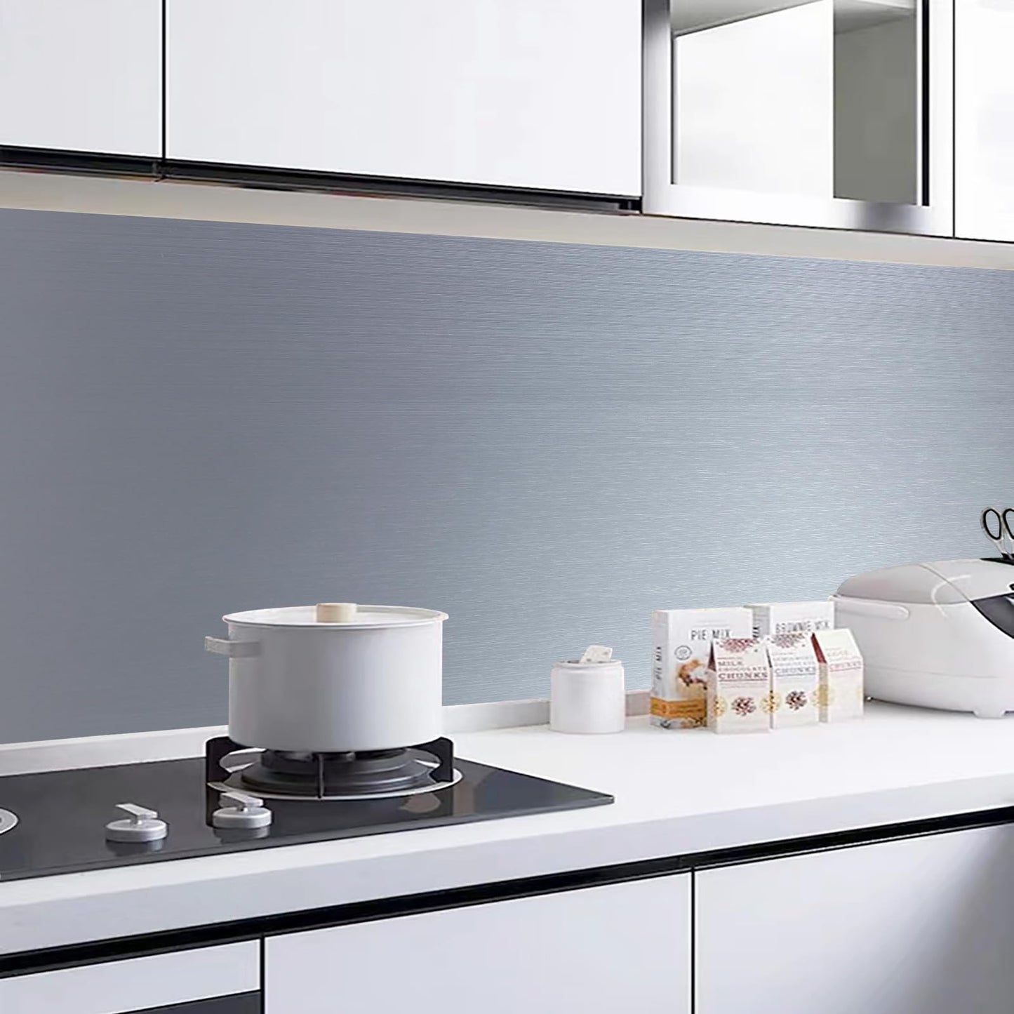 wishFIRE Silver Peel and Stick Wallpaper 15.7"×118" Metallic Textured Contact Paper Modern Waterproof Wall Paper Removable Self Adhesive Vinyl DIY Decor Wallpaper for Bedroom Kitchen Cabinets Fridge