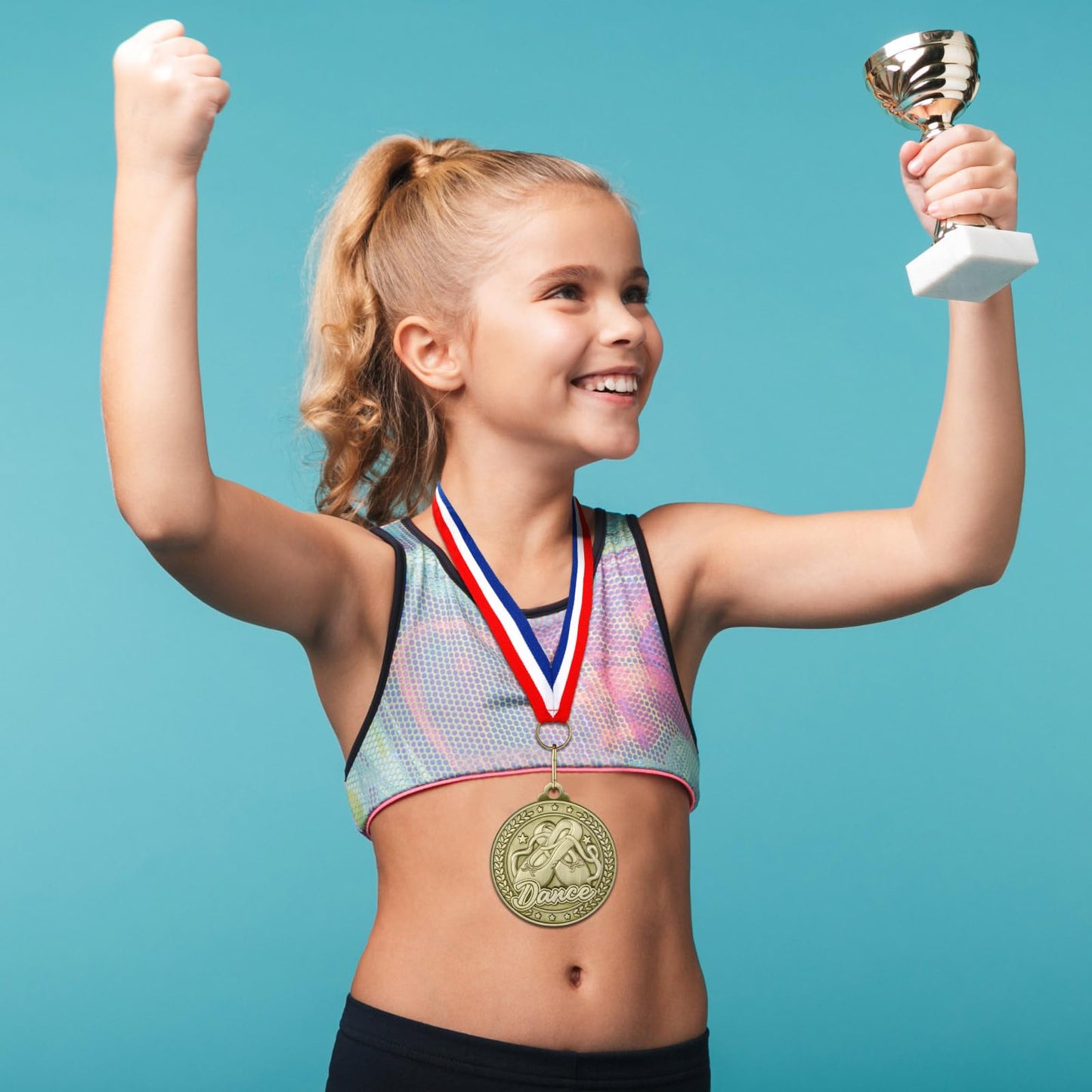 Ferreve 24 Pcs Dance Award Medals with Neck Ribbons Dance Trophy Ballet Competitions Award Prize Ballet Party Winner Gift for Dancers