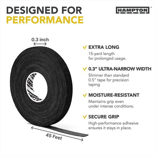 Hampton Adams | As Seen on Shark Tank | Pro Finger Tape (8-Pack) | for BJJ Bouldering Crossfit Weightlift | Non-Slip Extreme Quality No-Fray Climbing Tape | Extended Wear Super Strong Adhesive (Black)