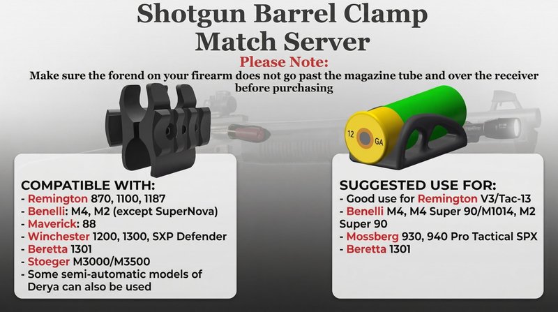 Shotgun 12Ga Single Extra Shell Holder, Caddy, Extra Round, Match Sever W/3M Tape Shotgun Barrel Clamp Mount w/Built 2-Side 3-Slot Picatinny Rail Mount (6 PCS Gasket Silicone Elastomer Included)