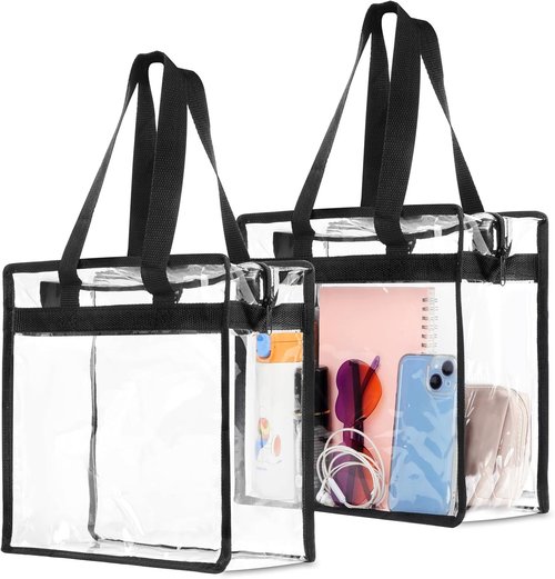 Hoiny Clear Stadium Bag - Large 12x6x12 Transparent Tote for Concerts, Gym & Sports Events