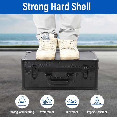 EcoVibe Graded Card Case - Durable Aluminum Alloy Storage Box with Carry Handle | Fits PSA, TCG, BGS, SGC Slabs