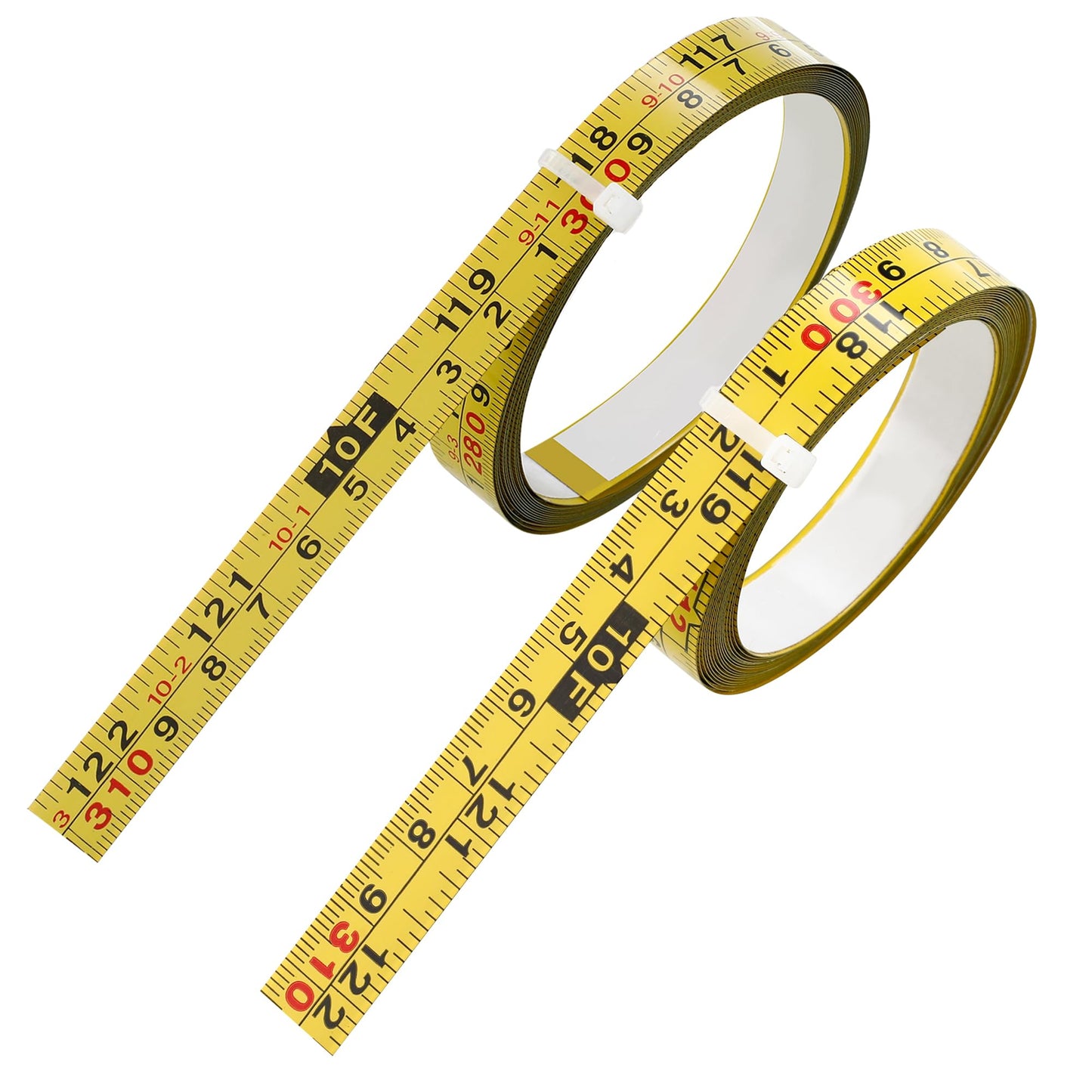 2Pcs Steel Self-Adhesive Measuring Tape, Imperial & Metric Tape Measure Sticker Ruler, Left to Right and Right to Left Stick on Tape Measure for Workbench, Woodworking, Saw & Drafting, 310cm/122Inch