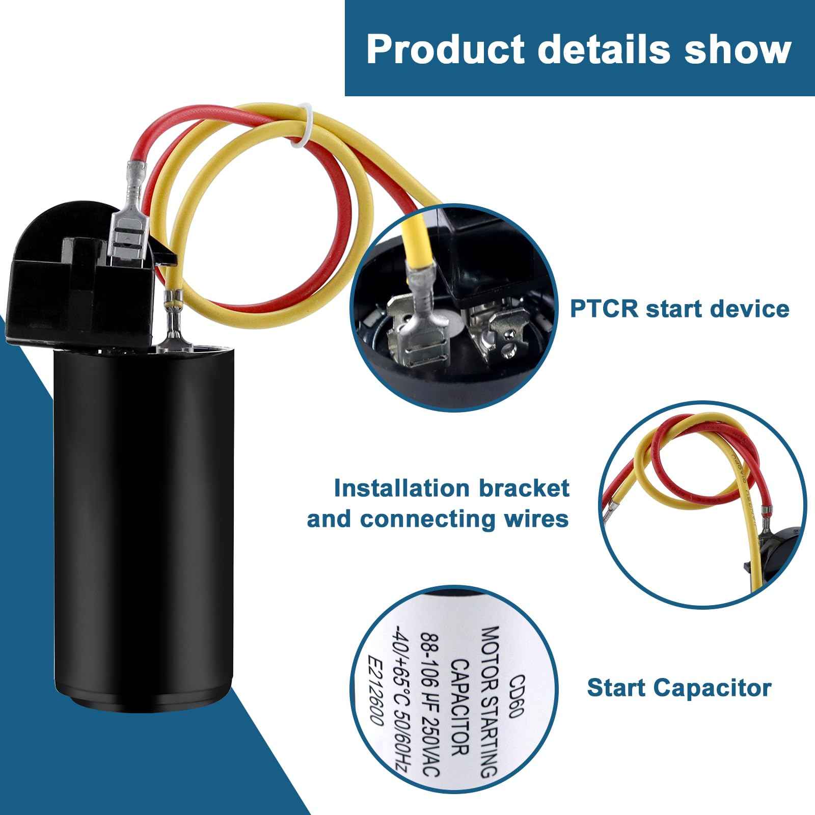 AMI PARTS 8333A9021 Fits for Coleman Hard Start Capacitor kit (2pcs)8333a9021 8335-9021, and 9333-9021 Replacement AC Hard Start Kit, Air Conditioner RVP Products Start Device Package for Coleman AC