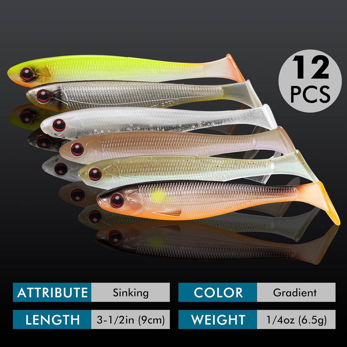 Truscend Fishing Lures - Slow Sinking Bass Lure for Freshwater & Saltwater | Essential Bait for All Fish Species