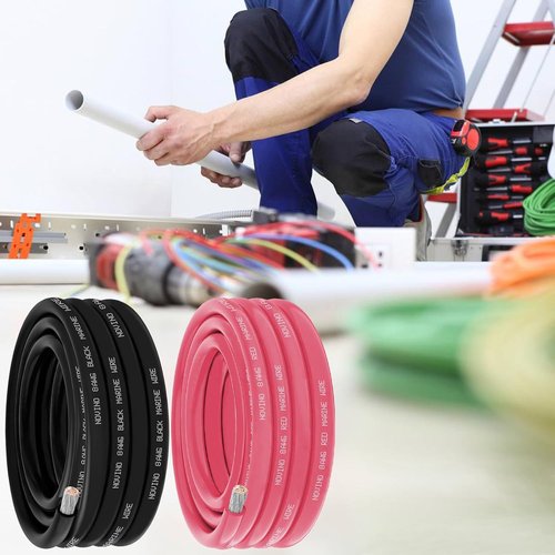 8 AWG Marine Grade Wire | 50FT Red & 50FT Black Tinned Copper Cable for Boats & RVs