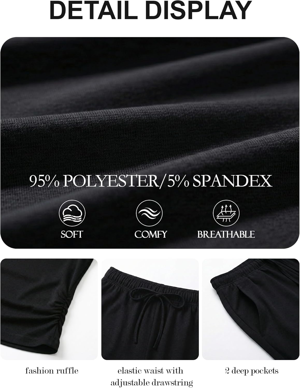 Skiennix 2-Piece Lounge Set for Women - Trendy Summer Slim Short Sleeve Top & Wide Leg Pants