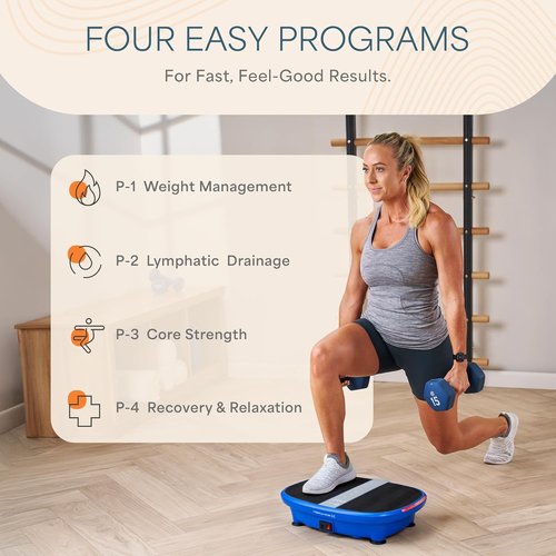 Lifepro Vibration Plate - Whole-Body Vibration Machine with EMS & LED Indicator | Remote Control for Wellness