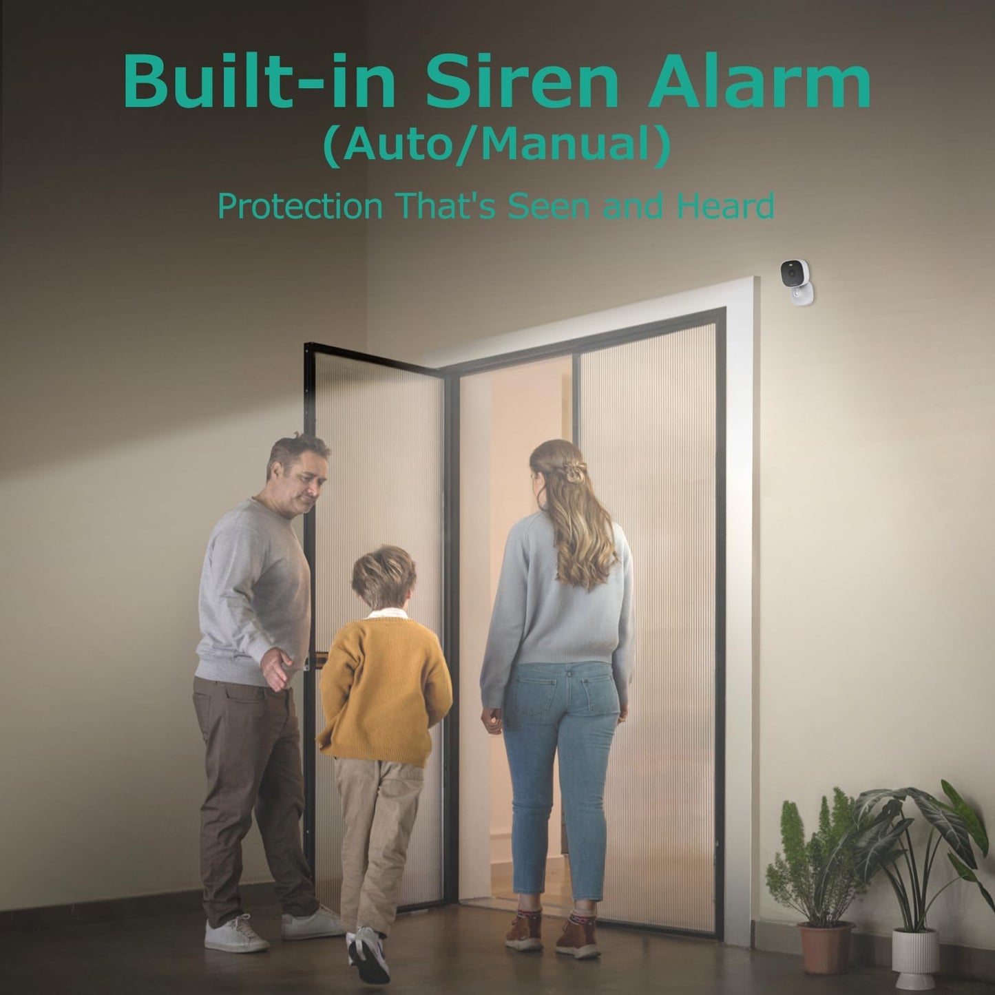 4MP Cameras for Home Security with Audio and Video, Outdoor Security Camera Indoor, 2.4g/5g Cameras for House/Pet/baby, Plug and Play, Work with Alexa, Support 128G Card Storage (Not Included), Wired