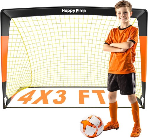 Happy Jump Soccer Goal - Adjustable Sizes 7'x5' to 3'x2.2' | Perfect for Kids' Backyard Fun