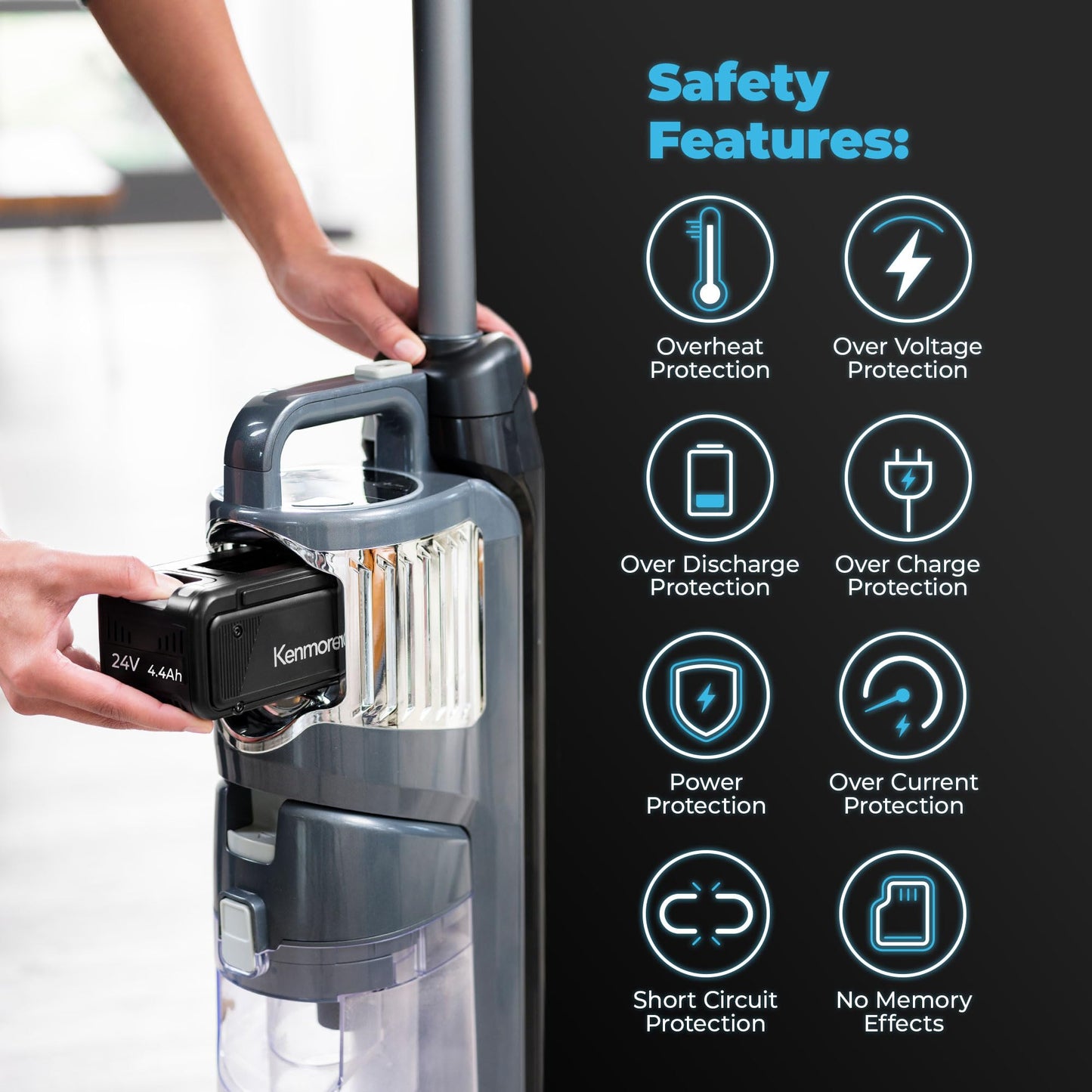 Kenmore KB5001 24V Lithium-Ion Battery Elite Litening Cordless Upright Vacuum (Models: CU7001, CU7005) or SpotLite Go Cordless Portable Carpet Spot Cleaner (Models: KW1090)