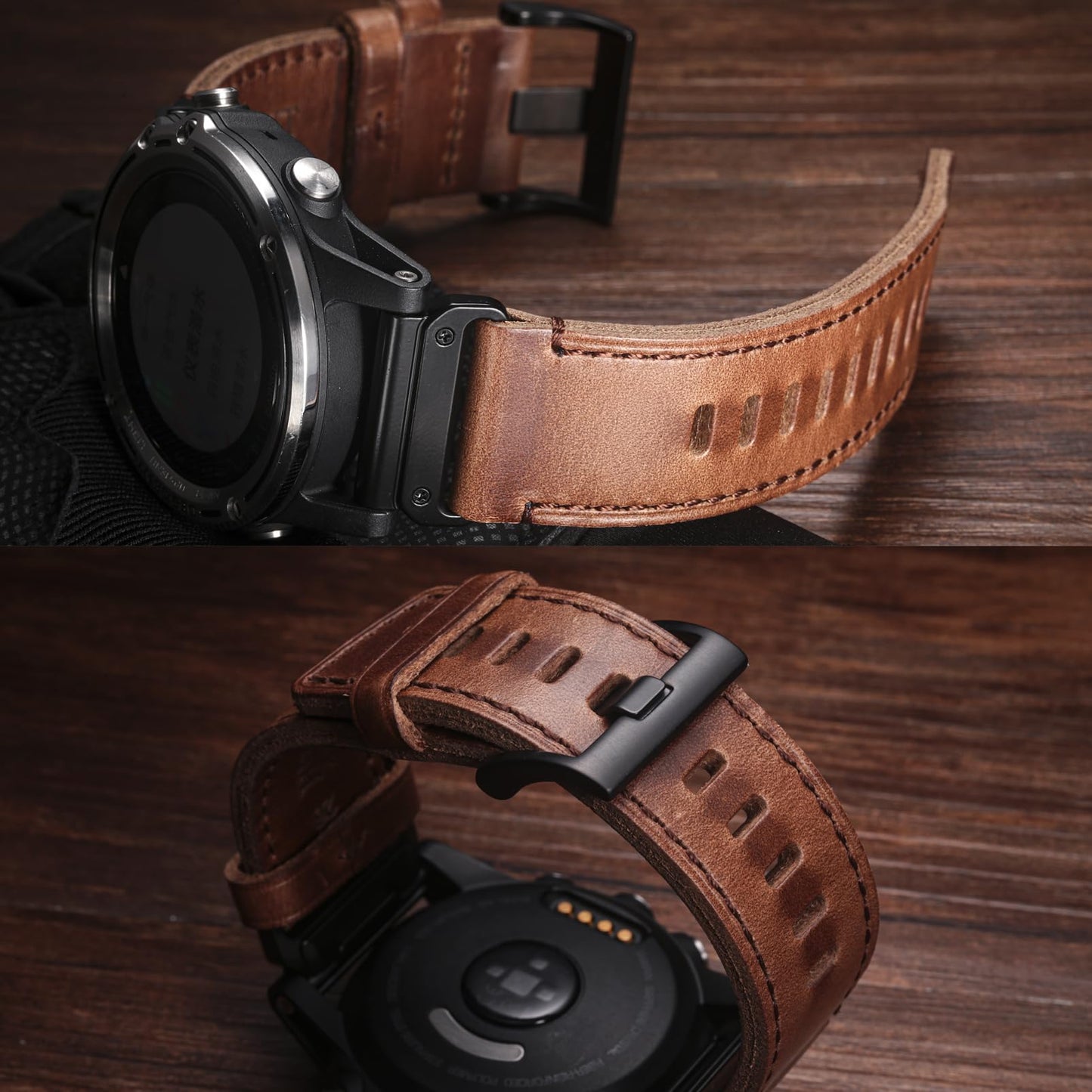 Leather Strap for Garmin Fenix 8 43mm/Fenix 7S/6S/5S, 20mm Replacement Band for Fenix 7S Pro/6S Pro/5S Plus/ 6S Solar/ Instinct 2S/ Instinct 2S Solar /Descent Mk1S / Descent Mk2S / D2 Delta S / Approach S70 - 42 MM