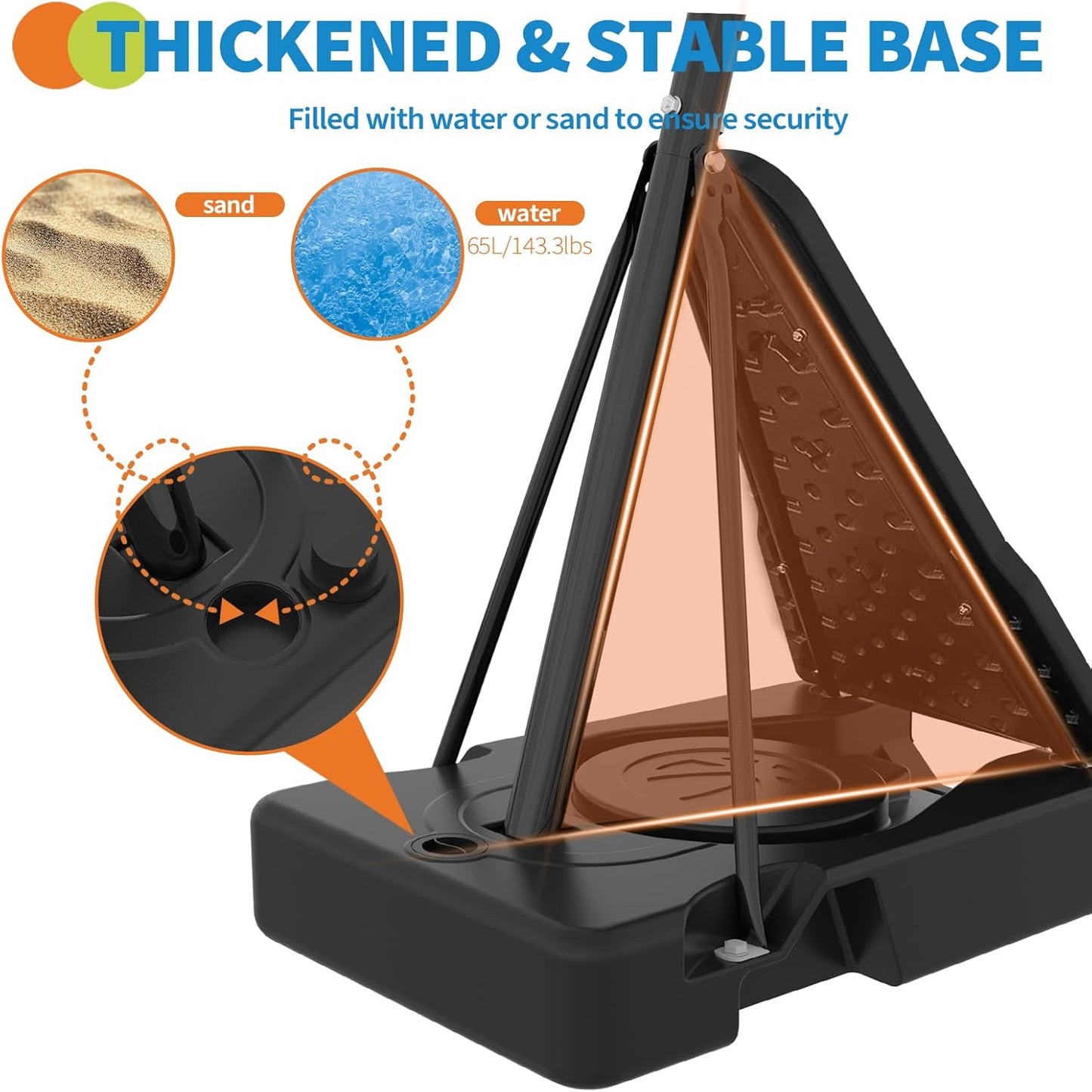Skiennix Adjustable Basketball Hoop - 4.9-10FT Height with Mobile Stand & Weighted Base | Ideal for Youth & Adults
