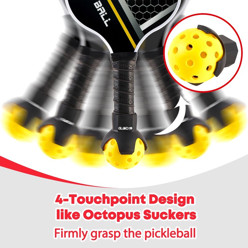 MLP-2 PCS Pickleball and Tennis Ball Retriever like Octopus,Unique 4 Touch Design Picker Upper,Fits Any Rackets Paddles-Perfect Accessories Collector Gift-Portable & Lightweight &Durable&Versatility