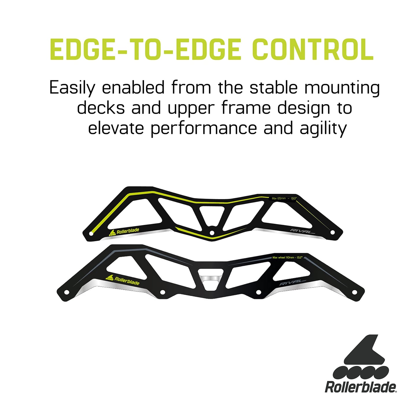 Rollerblade Rival 12.8" Frame 3x125mm, 1 Pair