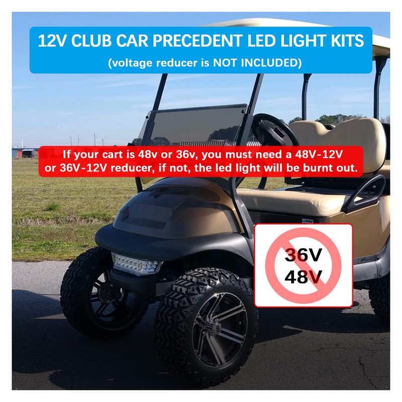 Club Car Precedent LED Light Kit with Head & Tail Lights - Fit for 2004-Up Golf Carts