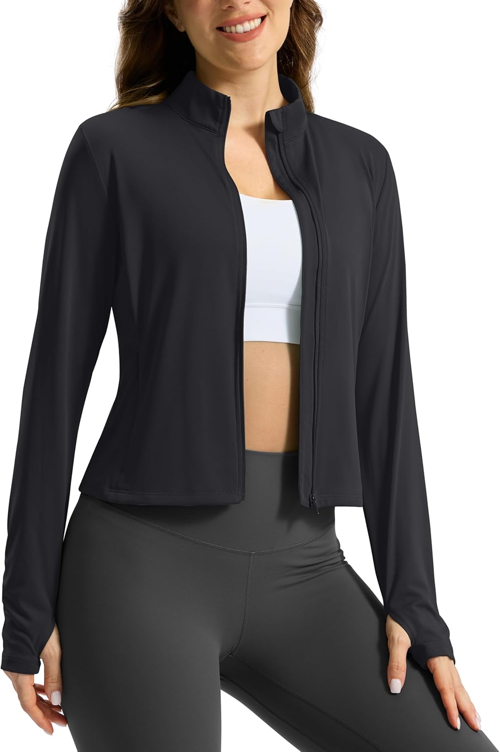 Soothfeel Women's Athletic Jacket - Lightweight UPF 50+ Sun Protection | Long Sleeve Zip-Up for Hiking & Workouts