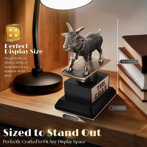Flexzion Goat Trophy Award - Funny Engraved Recognition Gift for Adults | Unique Plaque for Fantasy Sports, Teachers & Friends