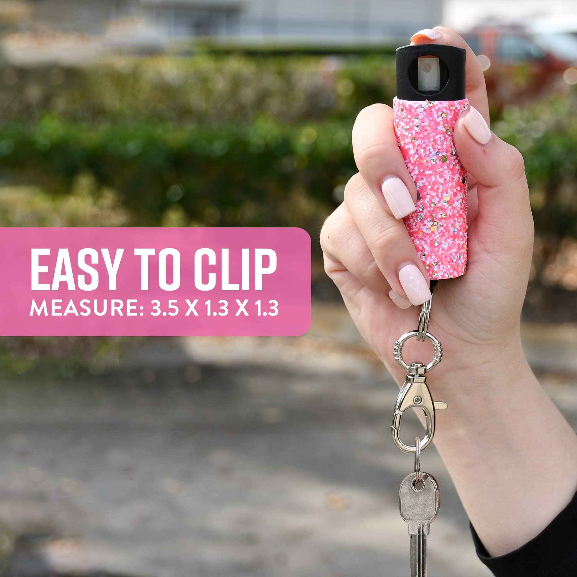 Guard Dog Security Bling it On Pepper Spray Keychain with Safety Twist Top Mini and Easy Carry Lightweight and Fashionable Maximum Police Strength OC Spray 16 Feet Range 0.5 fl oz