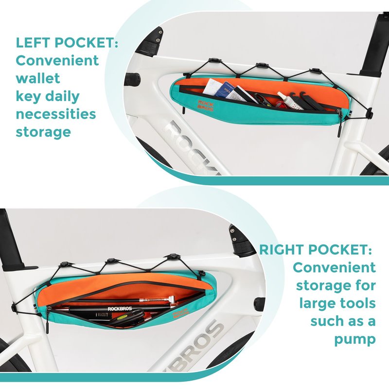 ROCKBROS Bike Frame Bag Bike Triangle Bag Bike Top Tube Bag 1.5L Bike Bag Pouch Storage Bag for Cycling Mountain Road Ebike