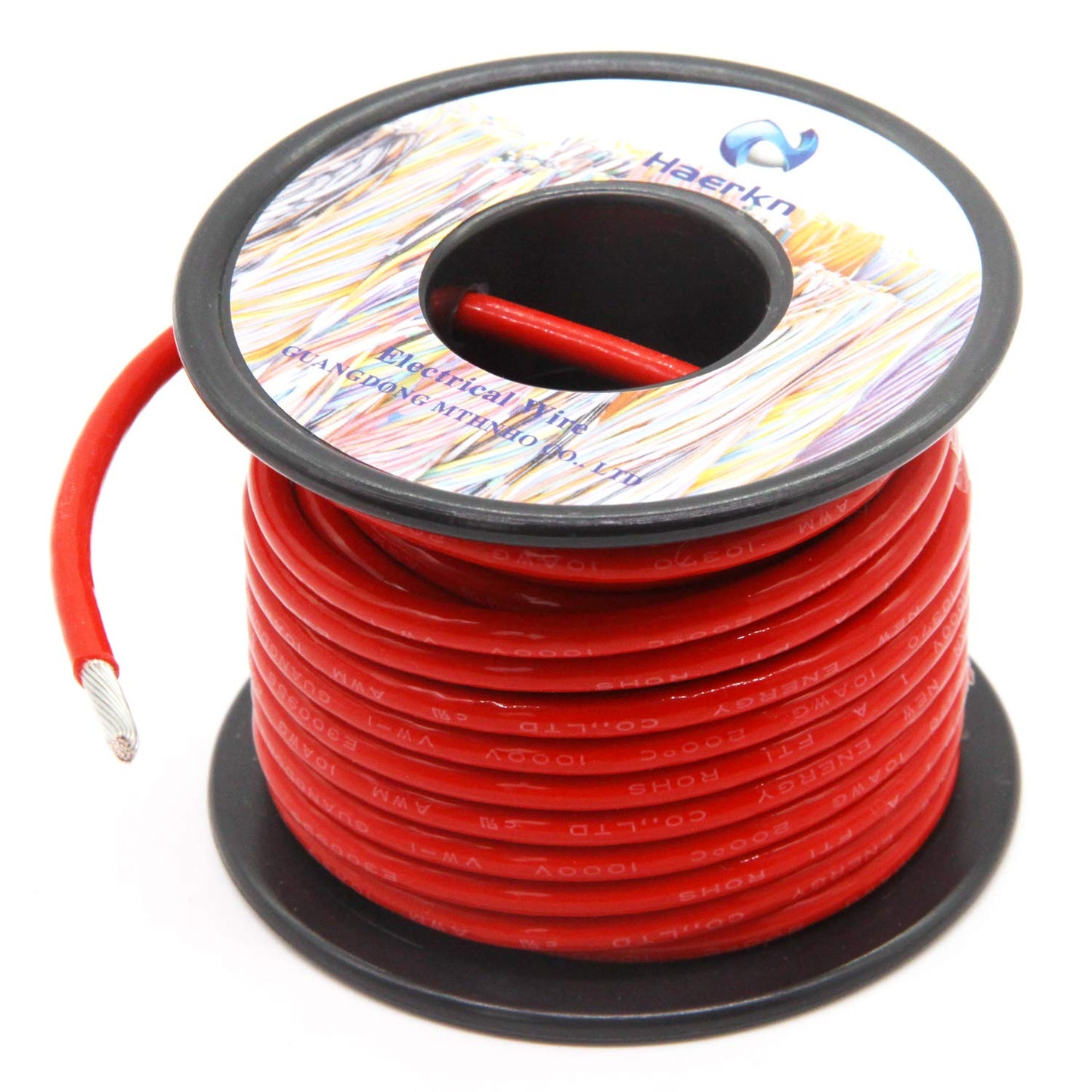 Skiennix 10 AWG Marine Grade Electrical Wire - High Voltage 1000V Tinned Copper - 25FT Red Roll