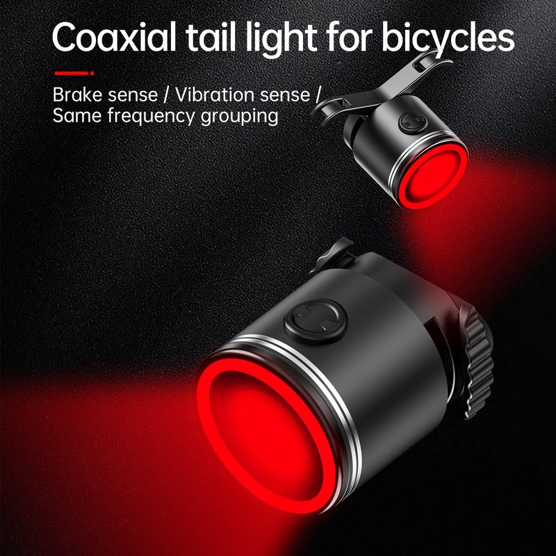 Yinstr Smart Bike Tail Light, Brake Sensing Bicycle Rear Lights, Same Frequency Induction Flicker, 6 Lighting Modes, IPX65 Waterproof, USB-C Rechargeable, Cycling Safety Accessory