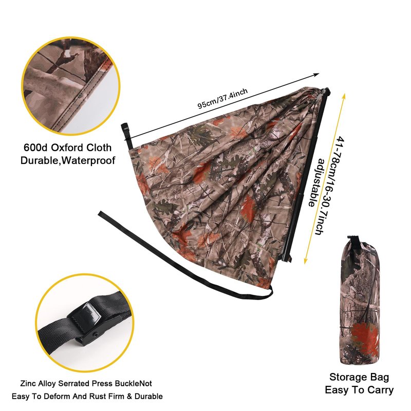 ZAIXIA Camo Tree Chair Hammock Seat Hunting Chair Portable and Light Weight Camping Stool on Tree (Double-Sided)