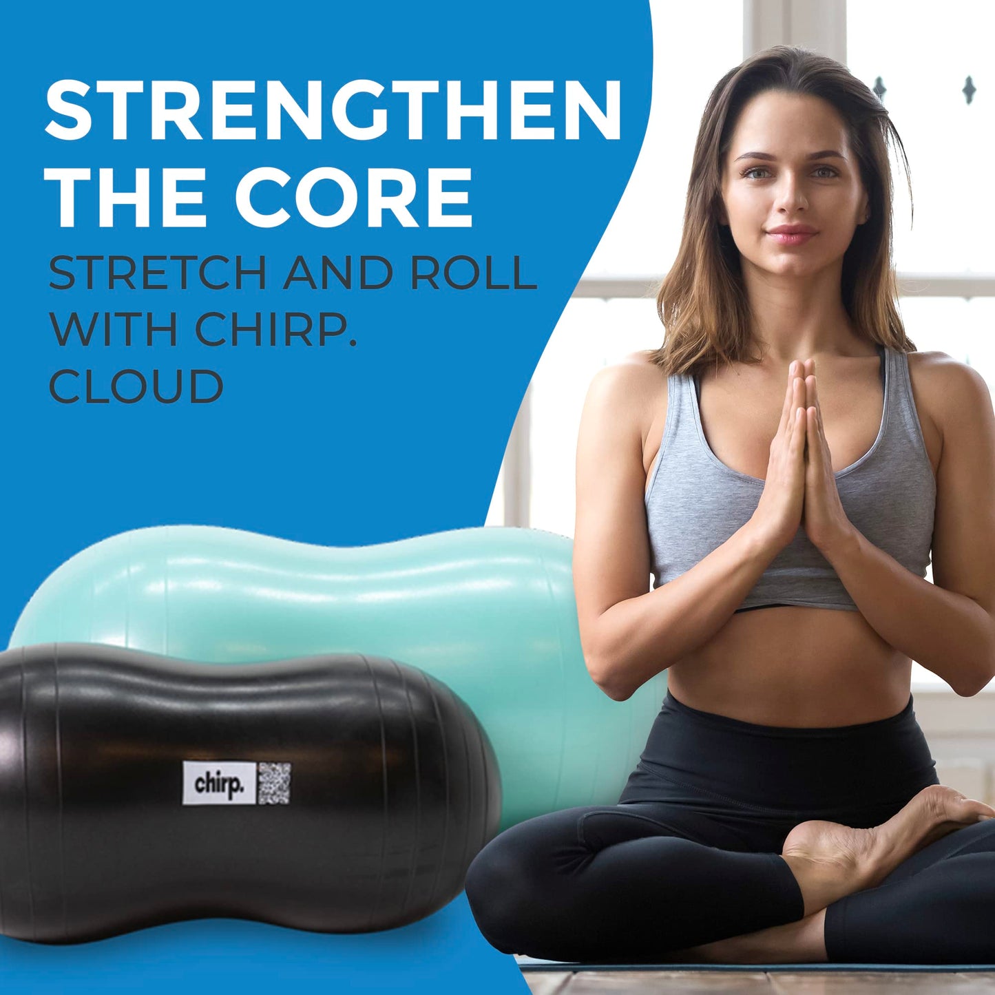 Chirp Cloud Peanut Mobility Ball 2 Pack (Mint 100x50cm, Black 60x30cm)