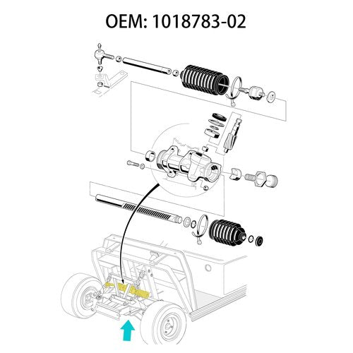 10L0L Steering Gear Box Assembly for Club Car DS, Carryall, Turf Golf Cart 1984-2004, Replace OEM 101878302 1012452