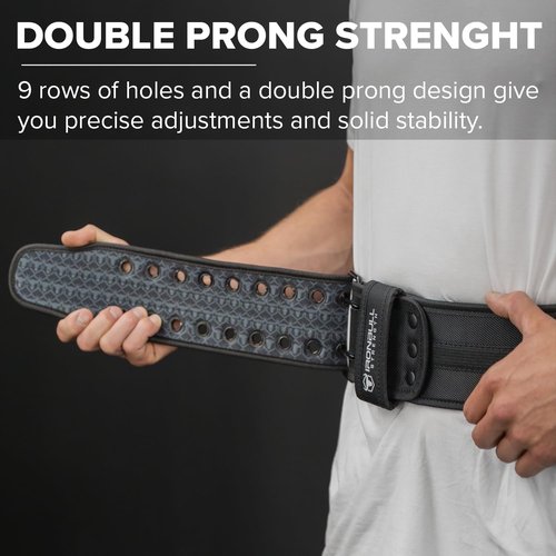 Hybrid Weight Lifting Belt – Heavy Duty Prong Support, Neoprene Interior, Tapered Powerlifting Design – Back Support for Squats, Deadlifts, & Strength Training – Stylish & Rigid Gym Belt for Men & Women (XX-Large)