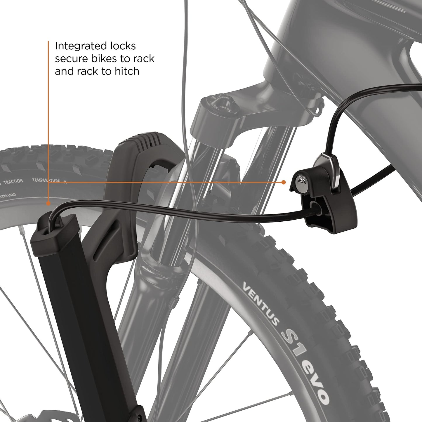 Thule T2 Pro XTR 2 Hitch Bike Rack - E-Bike Compatible - Tool-Free Installation - No Frame Contact - Tilts for Trunk Access - Fully Locking - Integrated Wheels For Transport - 100lb Load Capacity
