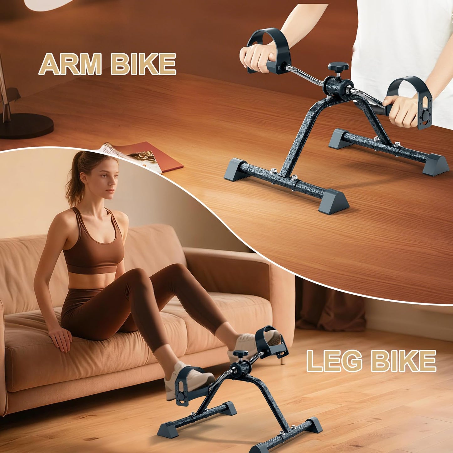 FITKS360 FITKS360 Under Desk Elliptical & Mini Exercise Bike - Seated Electric Leg Exerciser Under Table Oval Electric - Seniors Sit Exerciser Fully Assembled Pedal (Mini)
