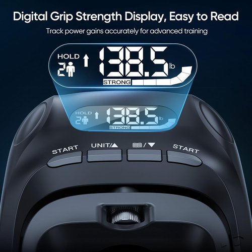 FitBeast Grip Strength Tester - 3-in-1 Hand Strengthening Tools for Progress Tracking & Recovery