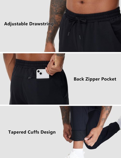 THE GYM PEOPLE Men's Drawstring Workout Joggers Pants Lightweight Tapered Running Lounge Sweatpants with Pockets