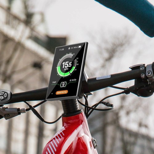 BAFANG 3.5in eBike Display DPC18 for BBS01B BBS02B BBSHD Mid Motor 0-9 Pedal Assist Levels eBike Computer Display with Automatic Backlight UART Protocol