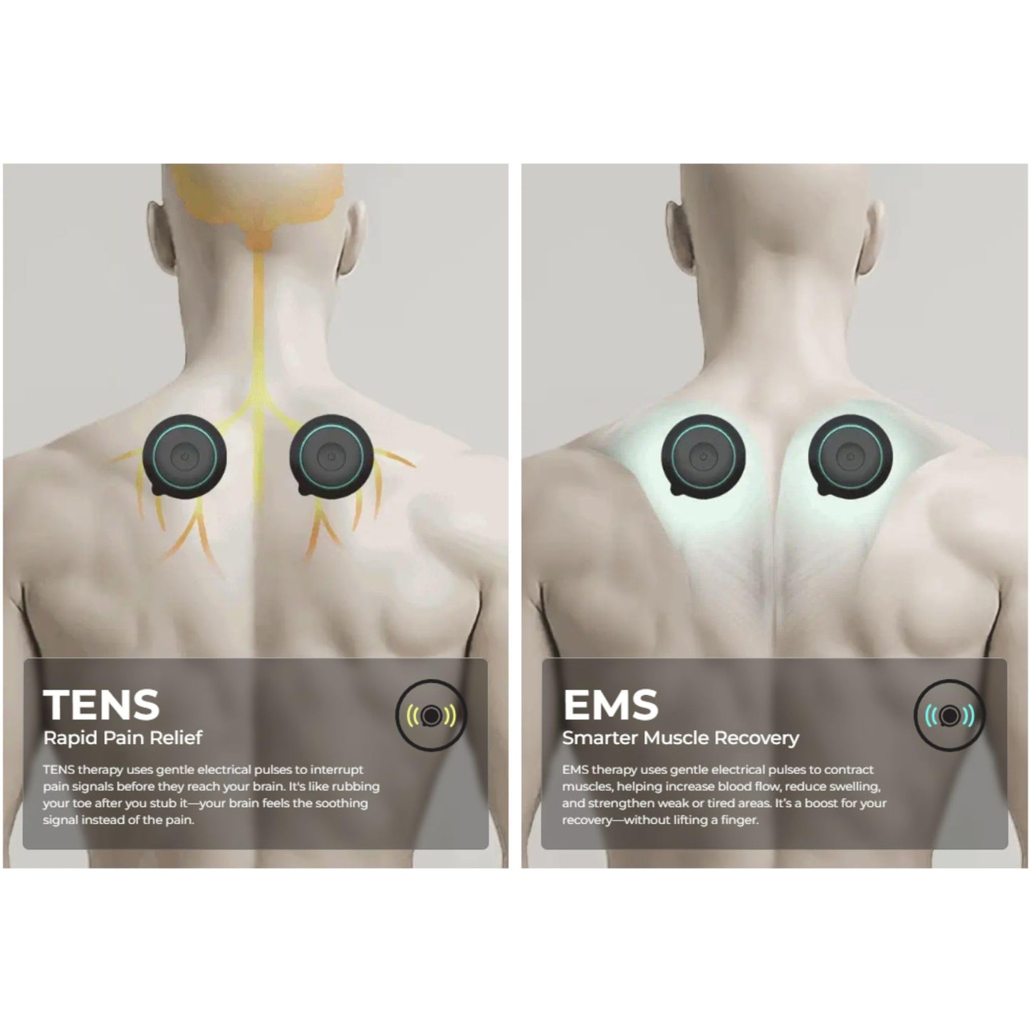 Chirp Halo Wireless Muscle Stimulator, Portable EMS TENS Unit (Double)