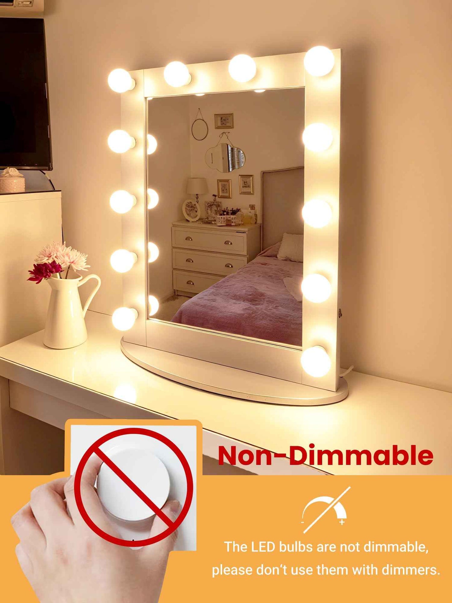 TJOY G25 LED Globe Light Bulbs, Vanity Light Bulb for Bathroom 40W Equivalent, 2700K Soft Warm White E26 Base, Round Decorative Bulb for Vanity Makeup Mirror, CRI85+, 450LM, Non-Dimmable, UL, 4 Pack