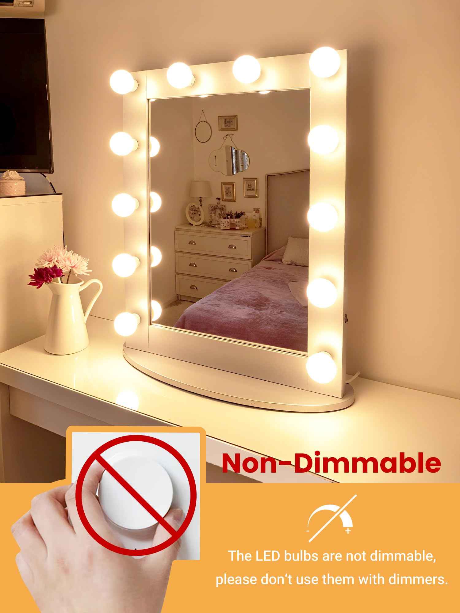 TJOY G25 LED Globe Light Bulbs, Vanity Light Bulb for Bathroom 40W Equivalent, 2700K Soft Warm White E26 Base, Round Decorative Bulb for Vanity Makeup Mirror, CRI85+, 450LM, Non-Dimmable, UL, 4 Pack