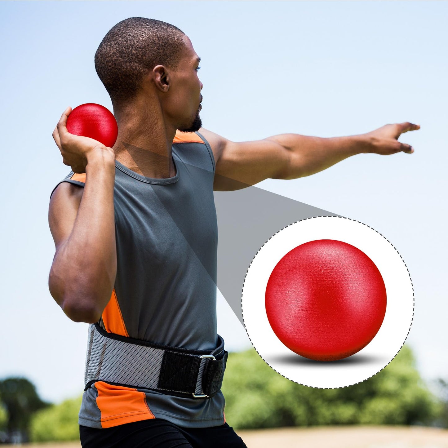 Silipull Shot Put Balls Track and Field Iron Shot Put Outdoor Cast Metal Shotput Weight Balls for Beginners Throwers Outdoor Practice(Red,8 Lbs)