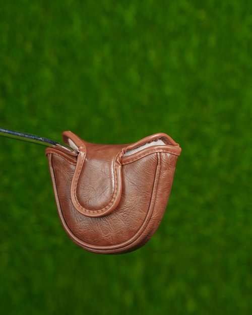 Big Teeth Golf Mallet Putter Cover Headcover Club Protector Magnetic Closure for Scotty Cameron Taylormade Odyssey 2 Ball Club Retro Brown Color