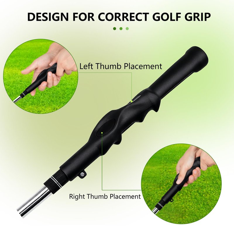 XLHWYDYP Golf Swing Trainer, Anti-Slip Rubber Golf Grip Training Aid, Removable Swing Grip Attachment for Correct Hand Positioning, Enhance Grip Strength, Precision