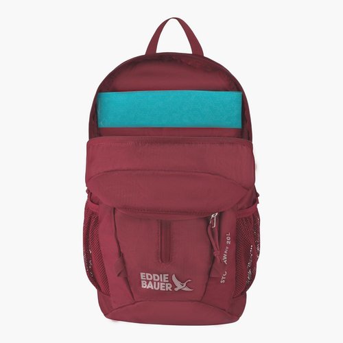 Eddie Bauer Stowaway Packable Backpack - Lightweight, Foldable Travel Bag | Durable Ripstop Polyester | 20L - Black Cherry